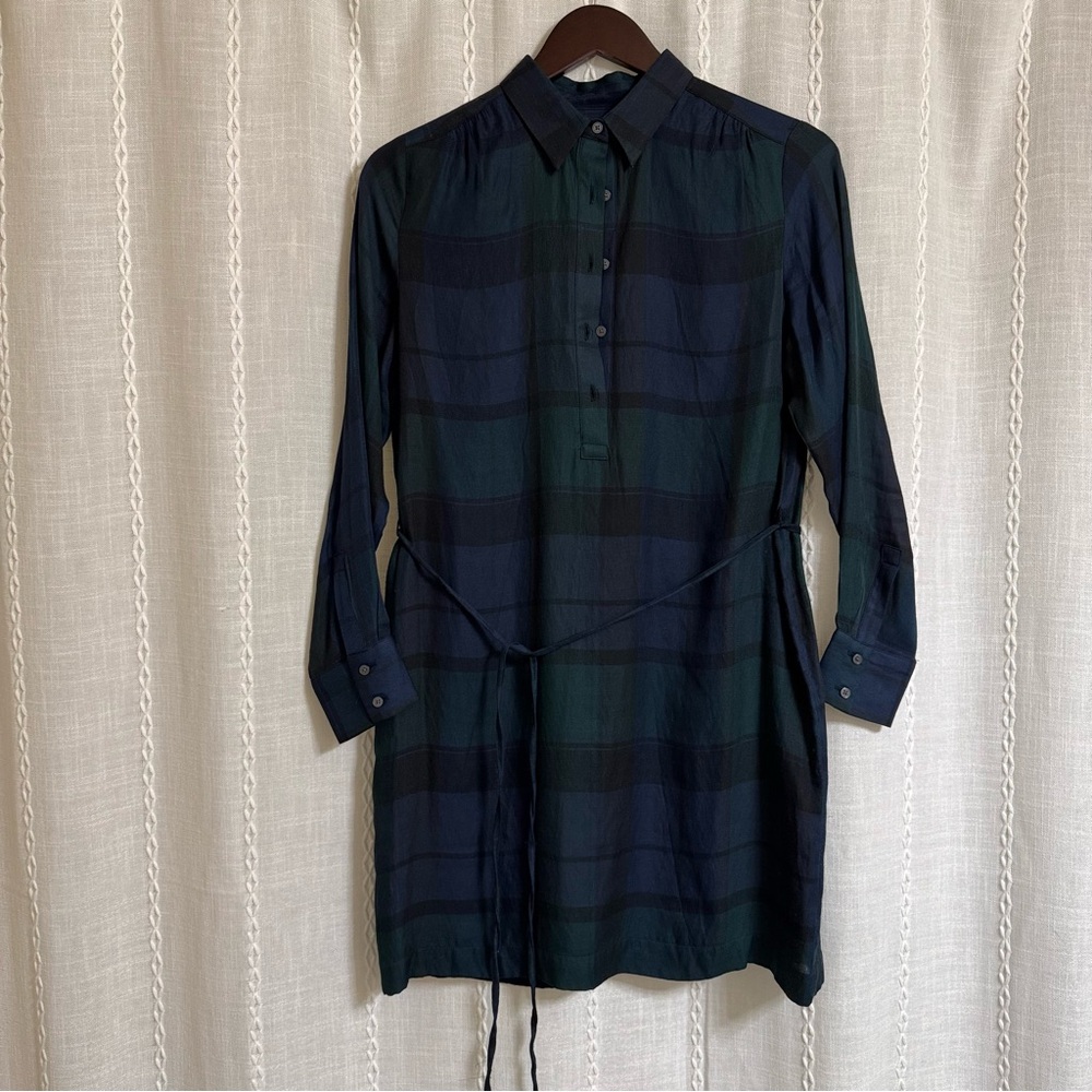 Ann Taylor LOFT Plaid Button-Up Shirt Dress